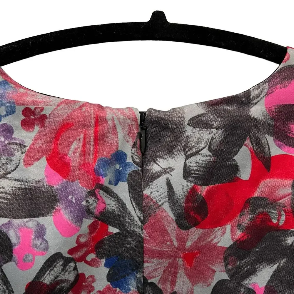 DKNY Girls Dress Floral Print Black Gray Pink Size Medium